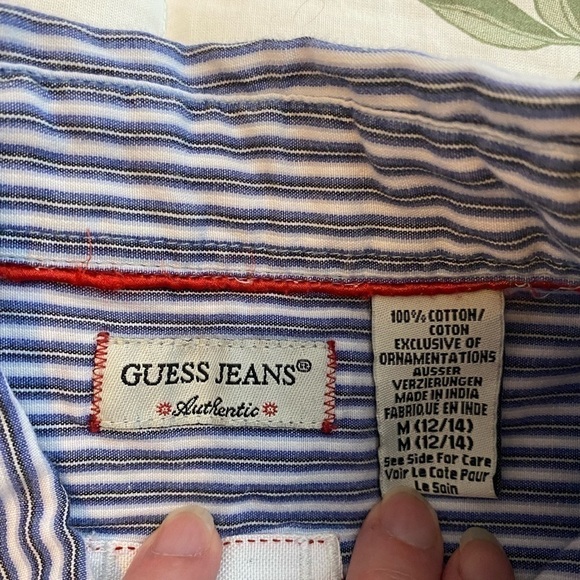 GUESS button down shirt size medium 12/14 - Picture 6 of 6